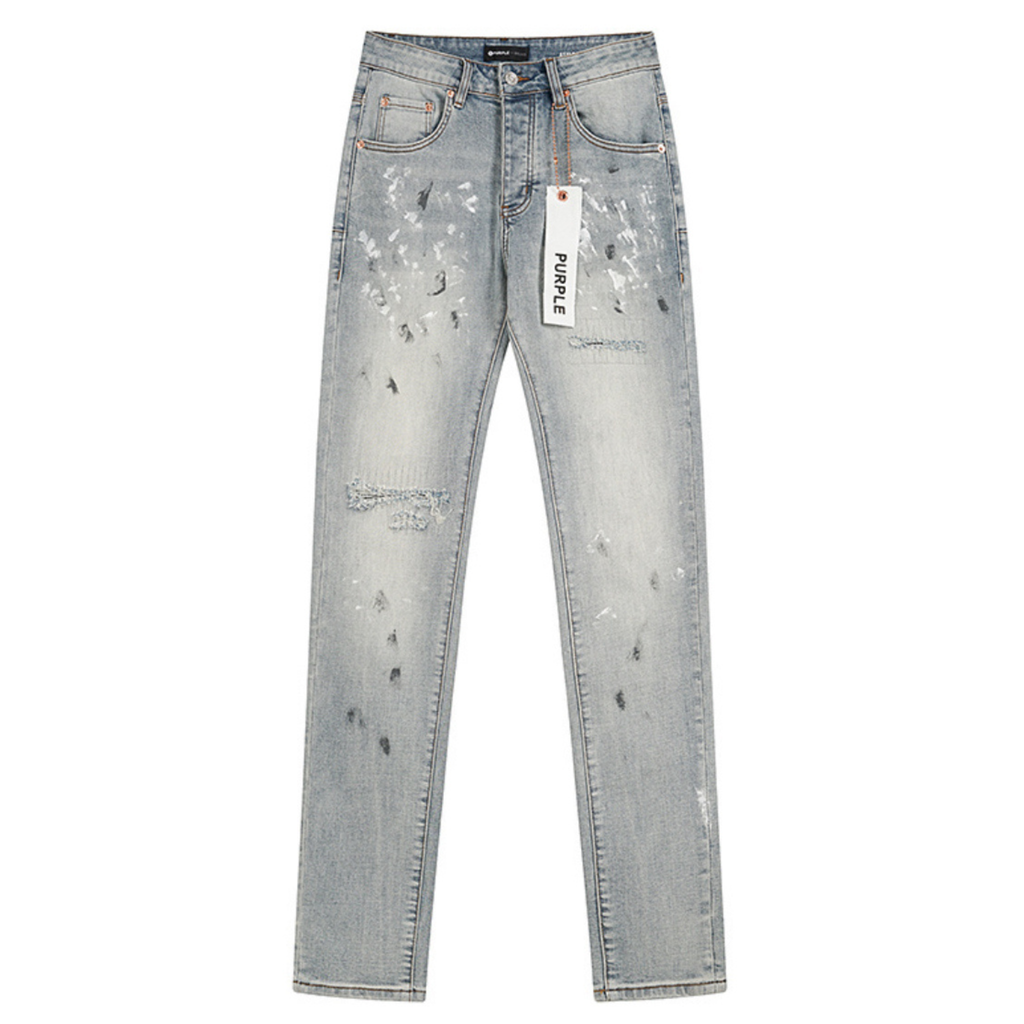 Purple Paint Splatter Jeans