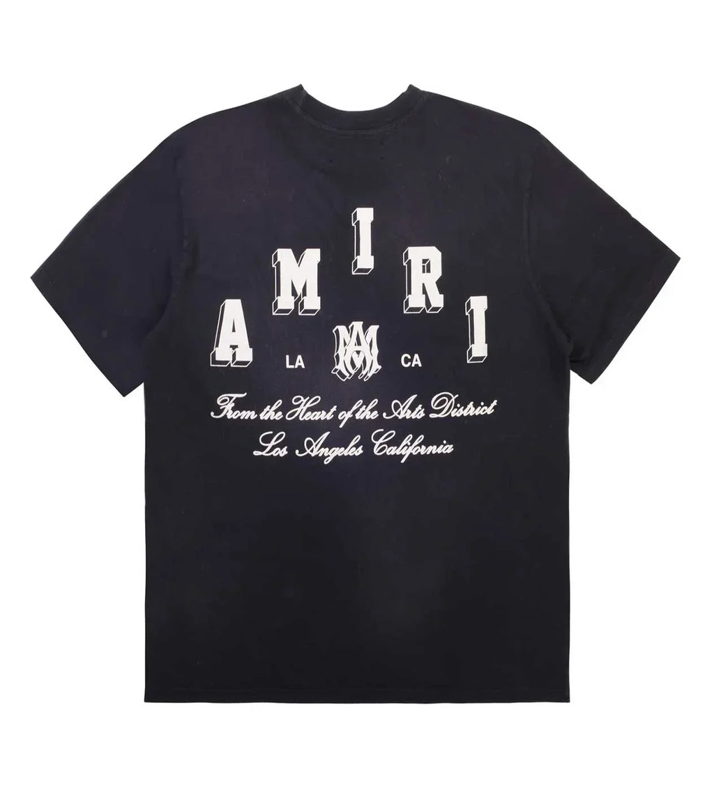 Amiri Collegiate Black Tee