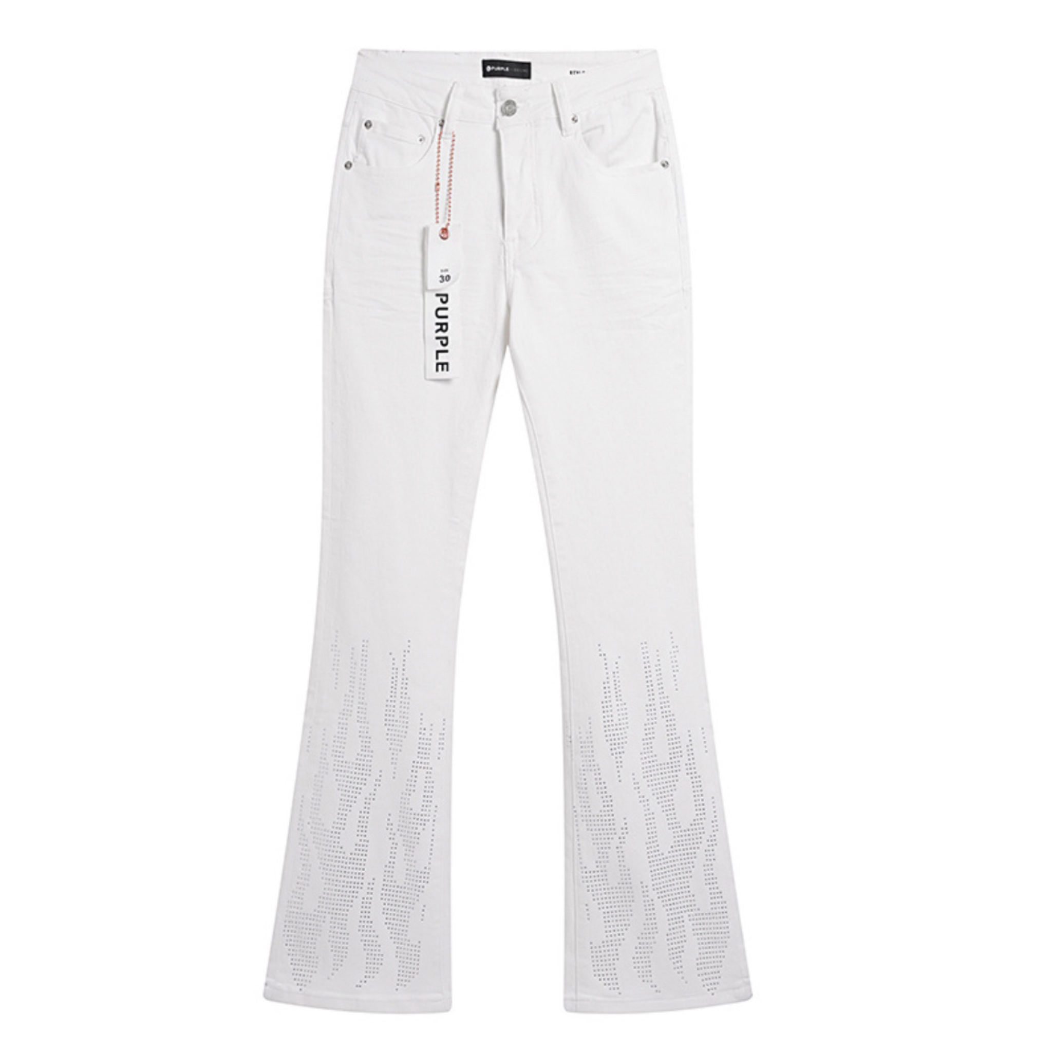 Purple Rhinestone 	Flame Flared Jeans