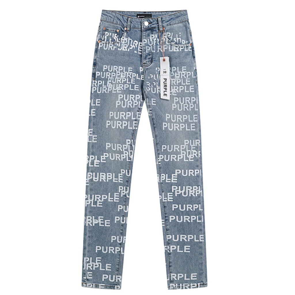 Purple Stamped Jeans