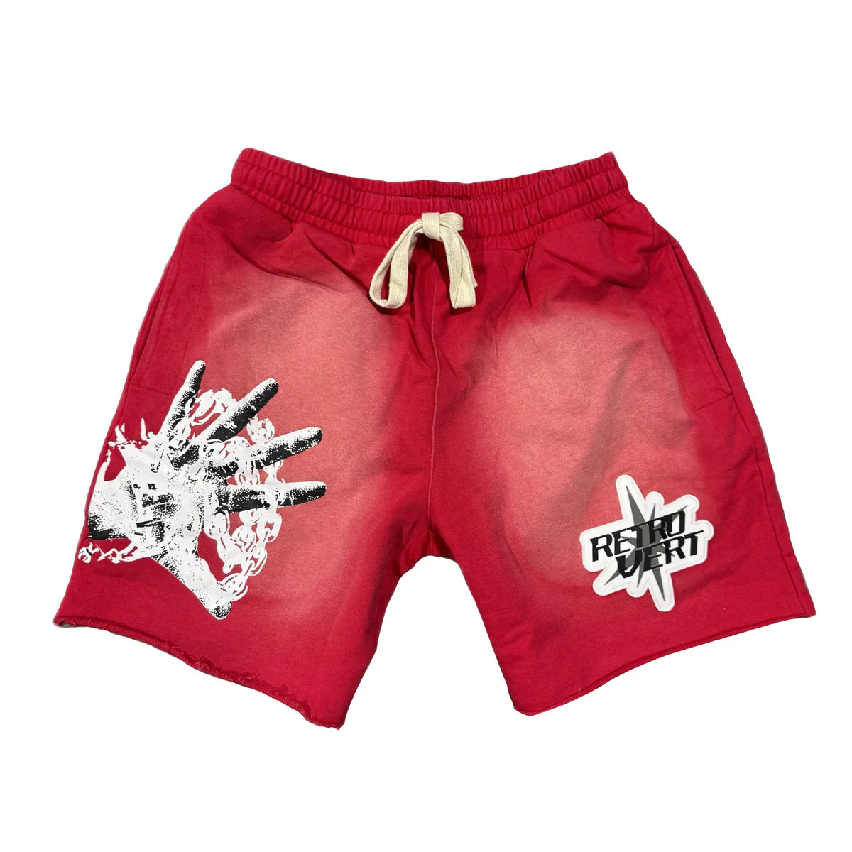 Retrovert Red Spiked Hands Shorts