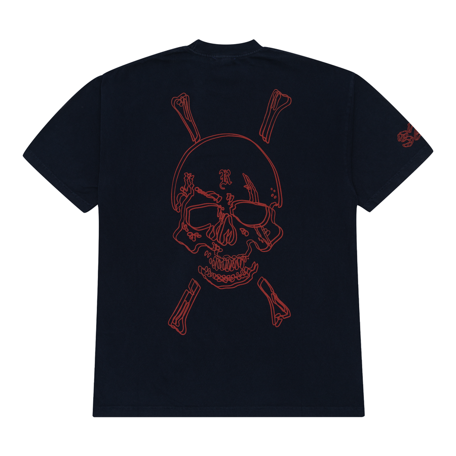 Revenge x Zillakami Crossbones Skull Tee Navy/Red
