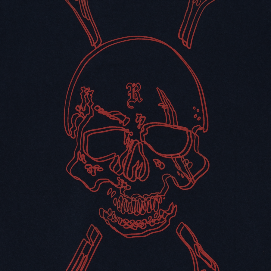 Revenge x Zillakami Crossbones Skull Tee Navy/Red